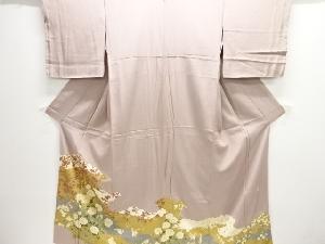 作家物　枝梅に牡丹・鷺模様刺繍一つ紋色留袖